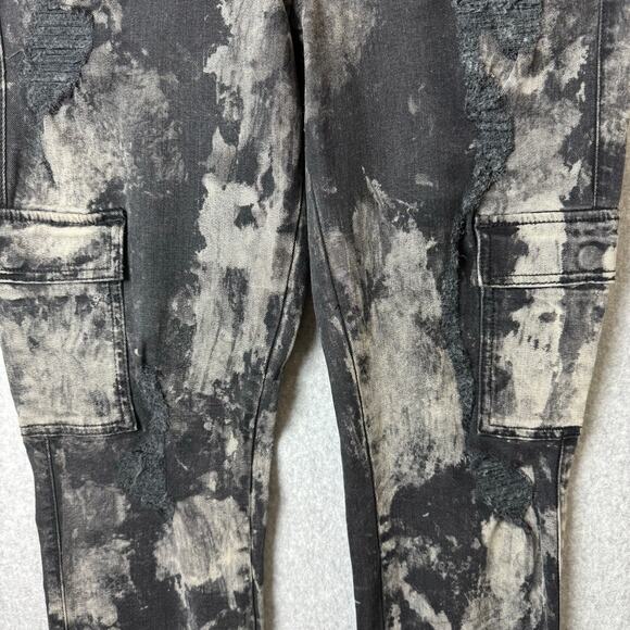 Guess Cargo Jeans Women’s 29 Thrashed Emo Punk Biker Stretch Ankle Zippers - Picture 11 of 16